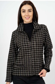 Chaqueta de cuadros con cierre frontal de Karntner