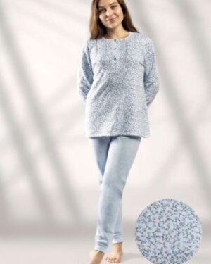 Pijama Flor Clasica de Lin