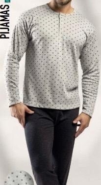 Pijama Cuadros Gris de Lin