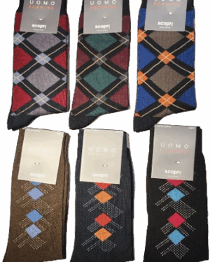 Calcetín cuadro tartán o rombos de Scopri